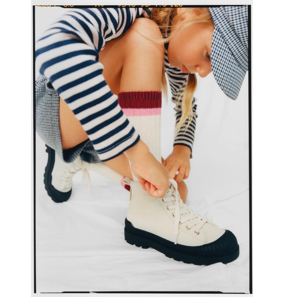 Zara girls contrast thick sole sneakers